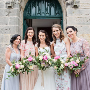 Bride and Bridesmaid Wedding Flowers Fife