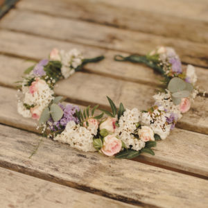Floral Crown rustic wild flowers wedding Scotland