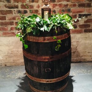 Foliage garland on barrel