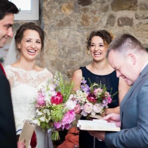 Bright summer wedding flowers