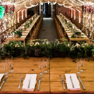 Wooden Trestle Tables in The Caves Edinburgh Hire Wedding Table Hire