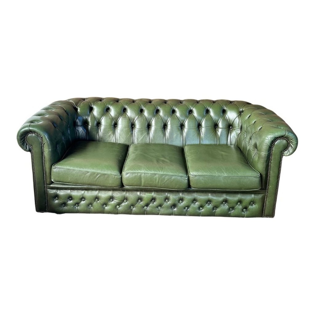 Green Chesterfield 3-seater
