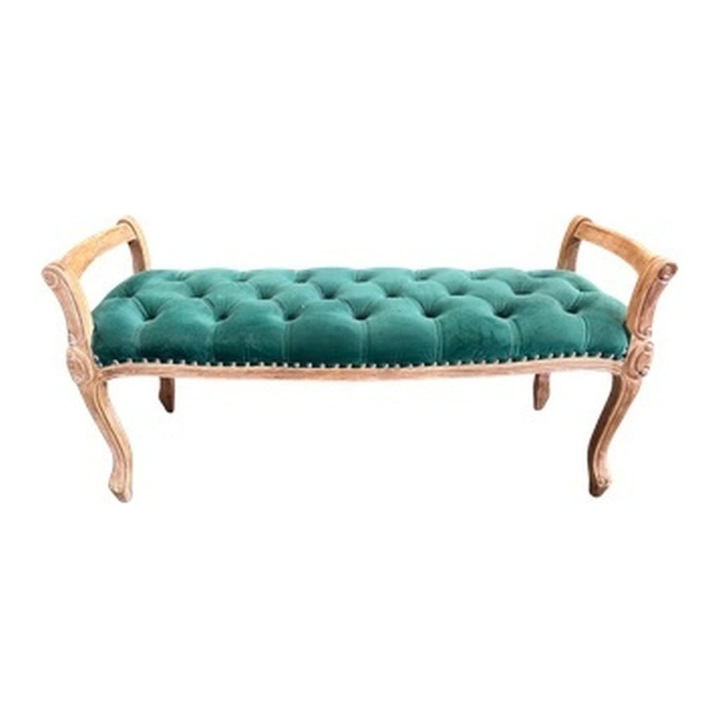 Green Velvet 2-seater Bench