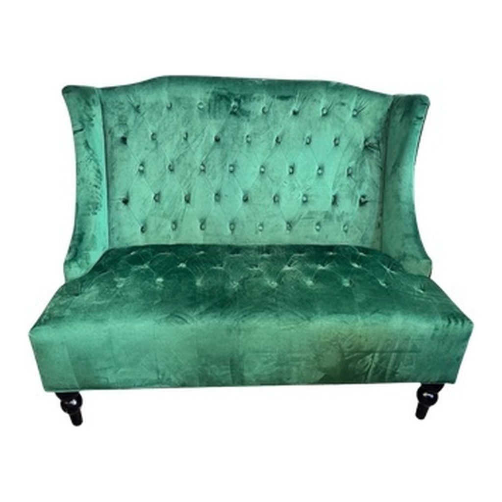 Green Velvet 2-seater Sofa