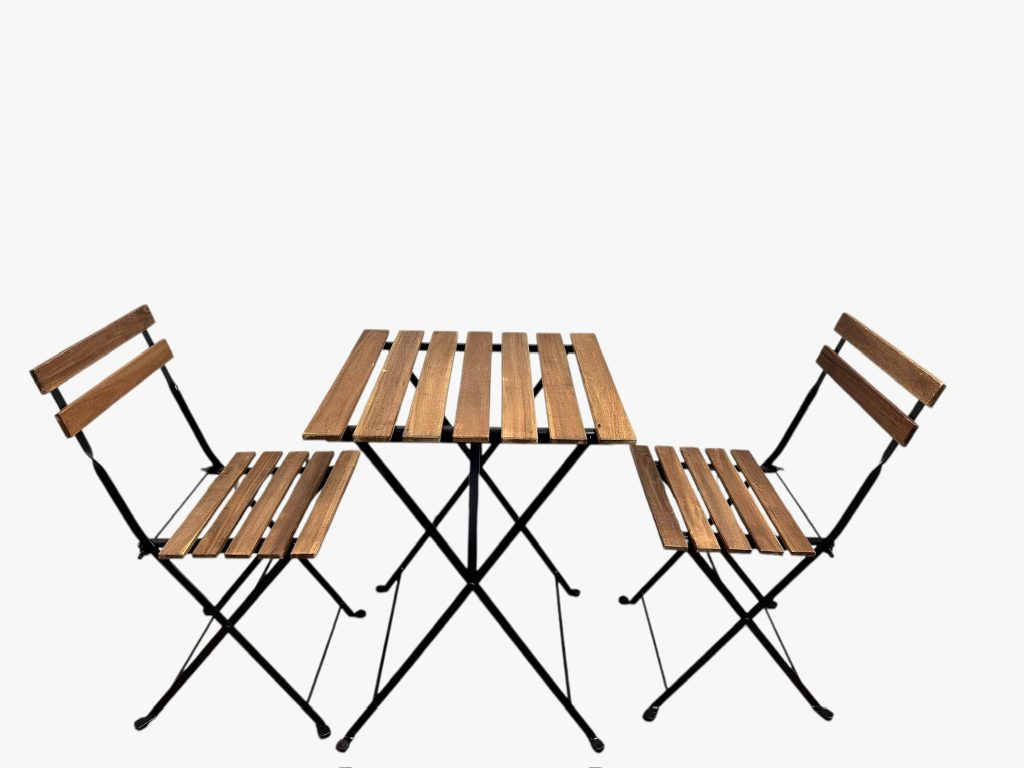 Wooden Bistro Set  (2 chairs & table)