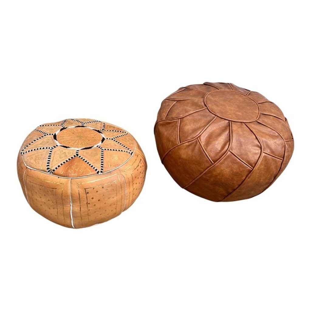 Leather Pouffes