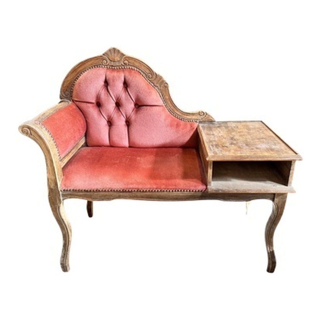 Pink Velvet Telephone Table